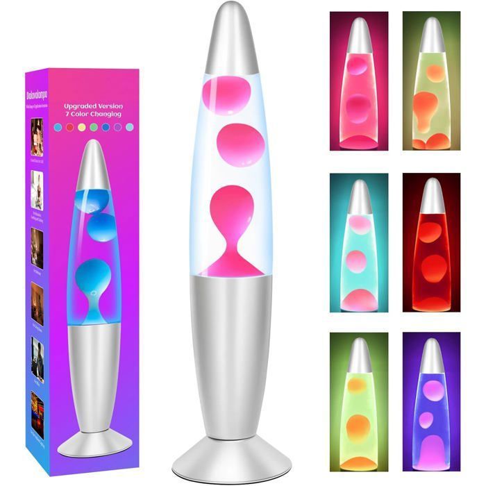 Lampe à lave LED - INNOVACASA - Lampe à lave LED - 34 5 cm - LED RGB 7 couleurs - Base aluminium