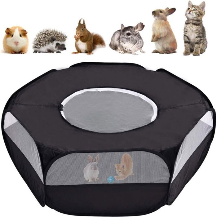 Petit Parc pour Animaux Tente de Cage de Parc pour Animaux de Compagnie Respirante avec Couvercle supérieur Parc