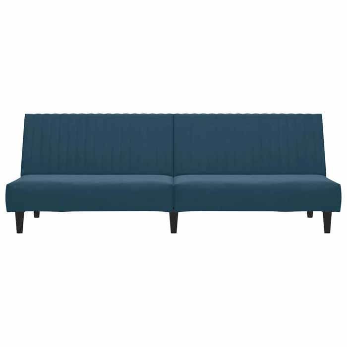 Canapé-lit - SOFA 2 en 1 - à 2 places - Bleu Velours - (par siège) : 110 kg C2913