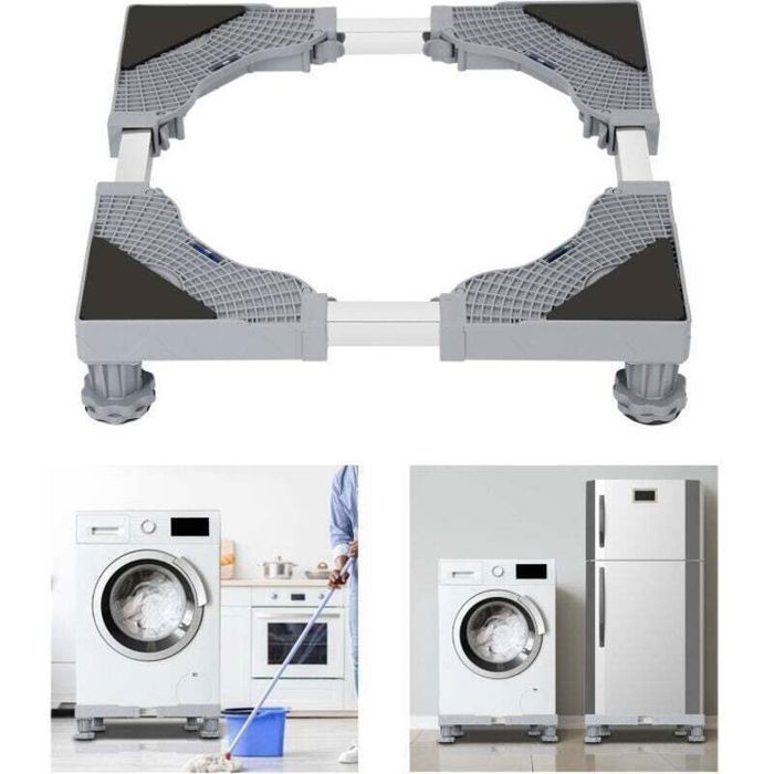 Support machine à Laver Réfrigérateur Chariot Roller Support XURoulant pour Sèche Linge lave Linge Congélateur Réglable 44-66cm à