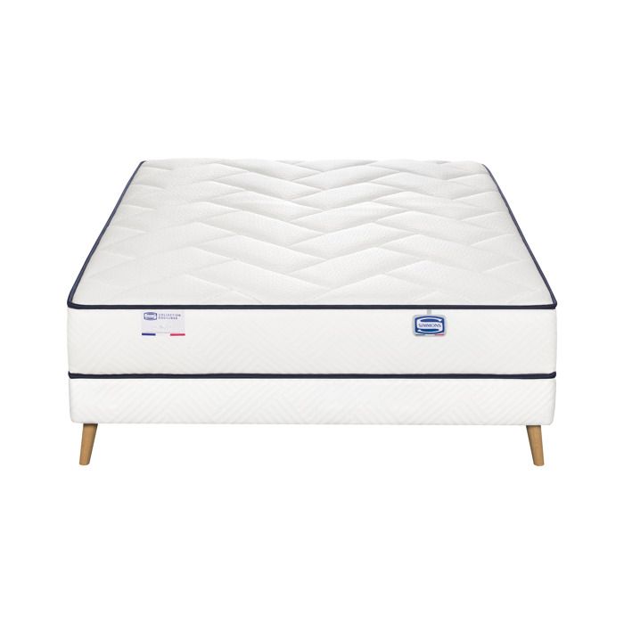 Ensemble LEVIDENT matelas ressorts ensachés 140x190 ferme H23 + sommier Ensemble LEVIDENT matelas ressorts ensachés 140x190 ferme H23 + sommier
