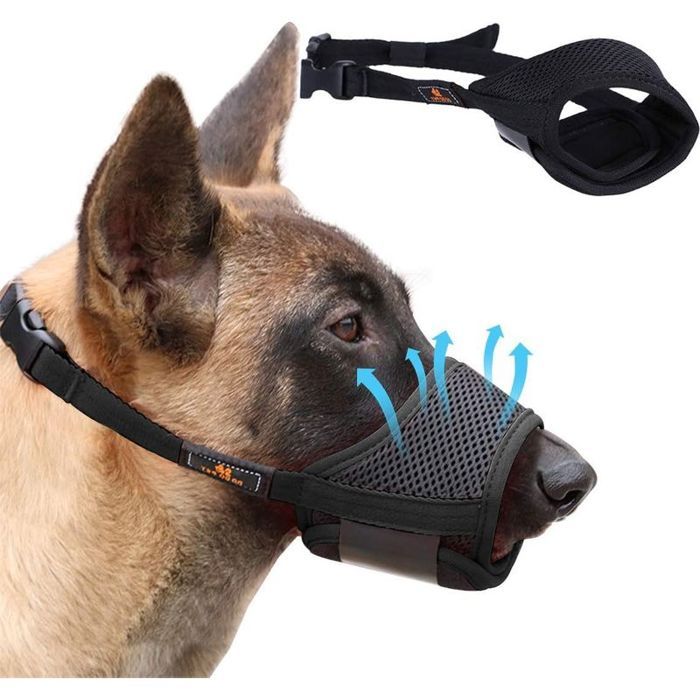 Muselière De Chien eglable Respirable Souple Empêcher de Mordre Mâcher Aboyer(XL)