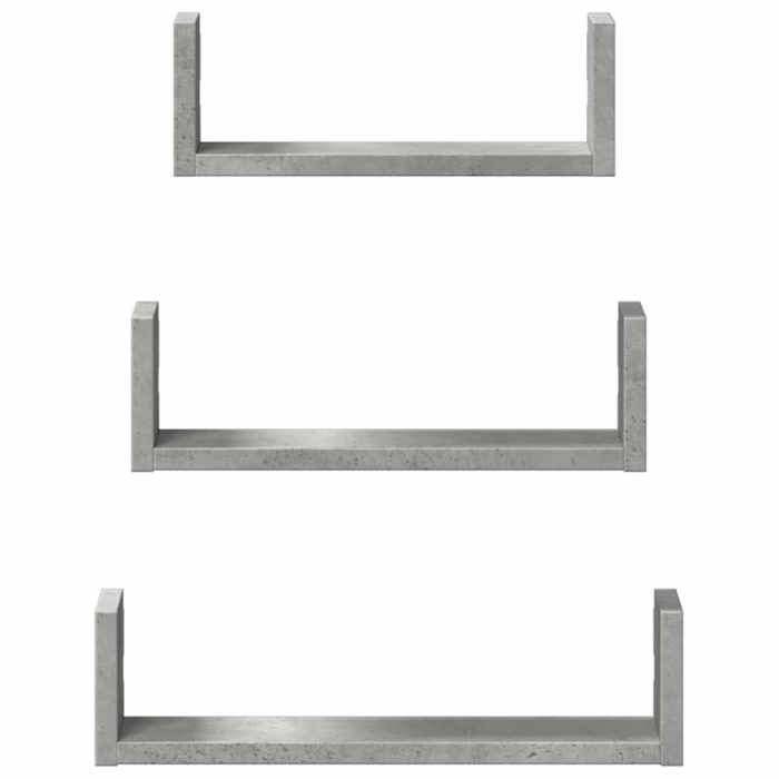 Magnifique Étagères murales 3 pcs - gris béton bois dingénierie - design polyvalent - pour maison - Gris 2.25 kg 2026_340628