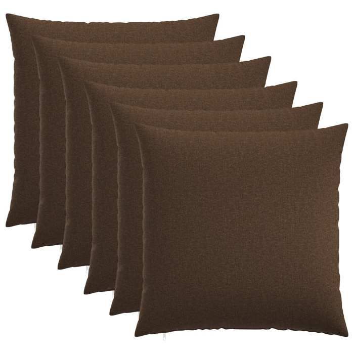 vidaXL Housse de coussin 6 pc HEERLEN Marron 60 x 60 cm Tissu 912534
