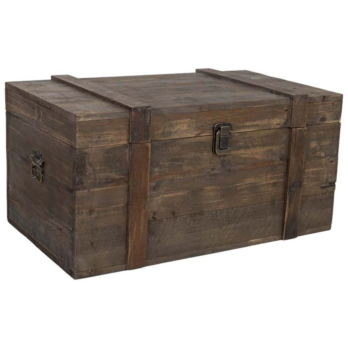 Coffre en bois marron 80x48x41 cm h Coffre en bois marron 80x48x41 cm h