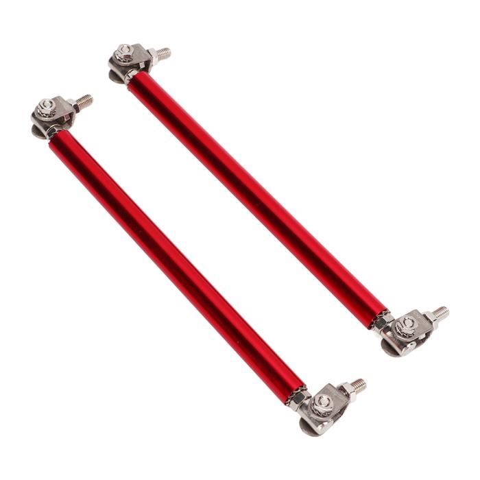 Paire Tiges Support Pare-chocs Avant Duokon 20cm - Aluminium - Renforcement Et Stylisme Auto - Noir