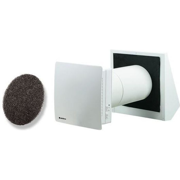 Purificateur d'air et ventilation double flux ALDES NANO AIR 50 - Traversée murale - Blanc - 3 vitesses