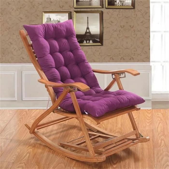 Coussin de Fauteuil à Bascule pour Terrasse de Jardin 110 x 40cm Grand Coussin Épais pour Fauteuil Inclinable Voilet