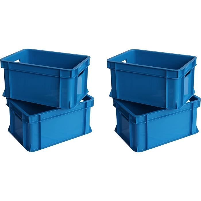 Kingpower Lot De 4 Caisses à Viande E3 Empilables – Boîtes Plastique Alimentaire Gris 60x40x30 Cm