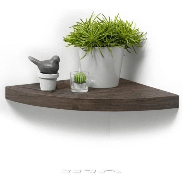 Étagère D'Angle Murale Blanche Flottante - Triangle 30 Cm - Rangement Coin Élégant Cuisine Chambre Salle De Bain