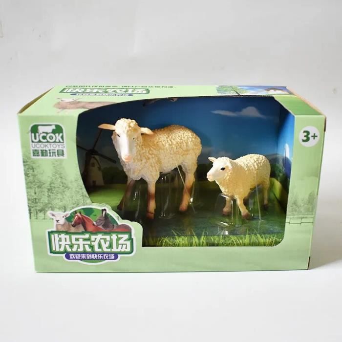 TOYMANY Lot de 8 figurines de mouton mérinos en plastique pour enfants de 3 à 5 et 6 à 12 ans