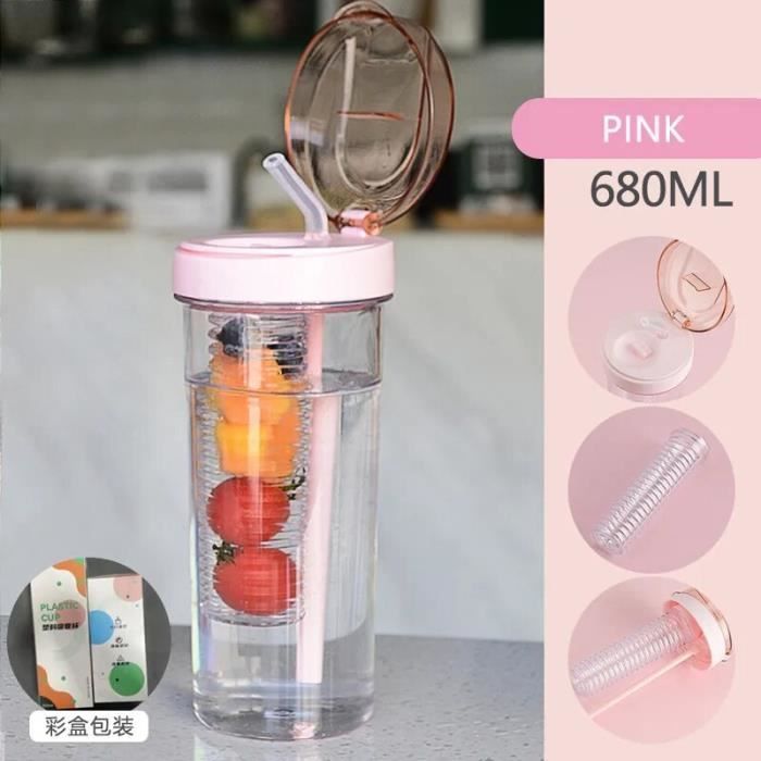 Bouteille Isotherme 32 Oz Avec Paille - Inox, Métal, Sans Transpiration, étanche