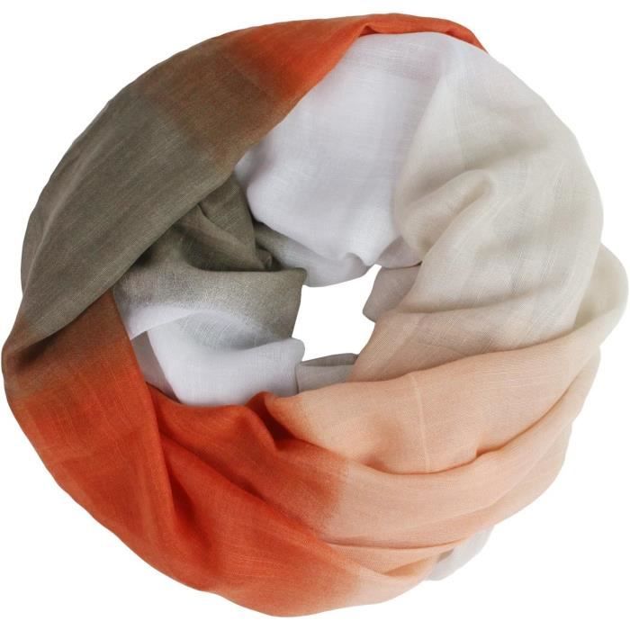 Écharpe Douce Et Chaude YONKOUNY Homme En Coton Lin - Foulard à Rayures Longue Et Confortable Pour Automne Hiver - 190x90 Cm
