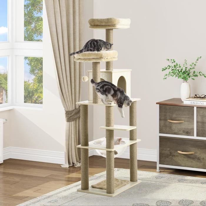 Pawhut Petit Arbre A Chat Avec Griffoir, Perchoir, Boule De Jouet, ... - Brick