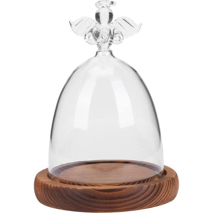 Cloche En Verre Avec Base En Bois 15x30cm - Vitrine Élégante Pour Collections Et Objets Précieux