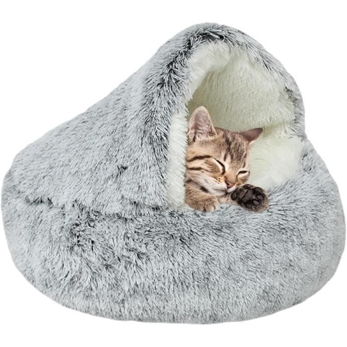 Lit Rond pour Chat, Coussin pour Chat Lit de Chat Panier de Couchage Confortable et Lavable avec Bords Surélevés Maison-Ø 40cm