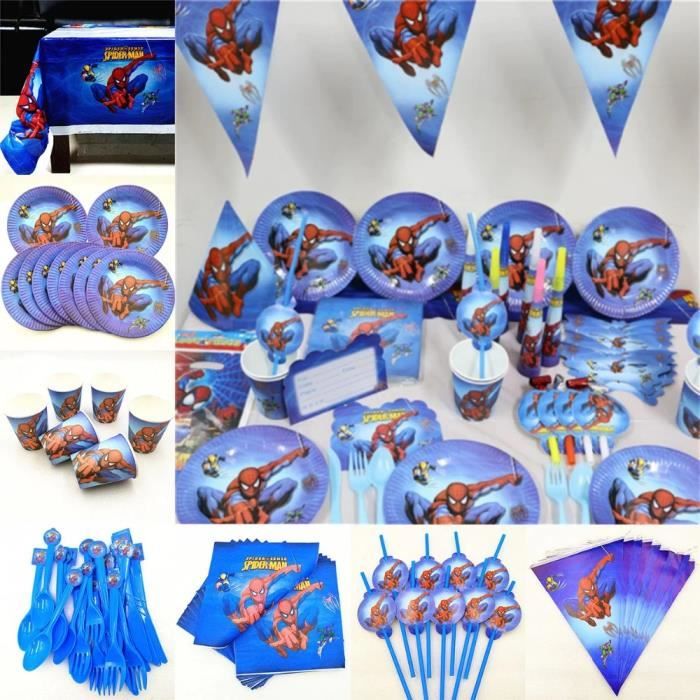 Inedit Lot 91 Pieces Kit Anniversaire Fetes Spiderman Pour 10 Personnes Achat Vente Kit De Decoration Cdiscount