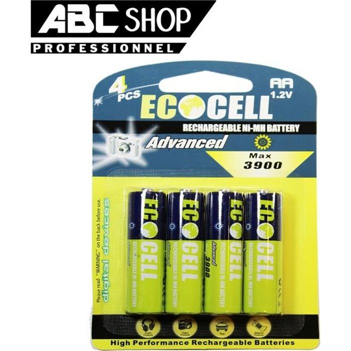 Pile AA Rechargeable NiMH 900 MAh 1,2V - Marque Sunrising - Pour Lampes Solaires Et Faibles Consommations - Garantie 1 An