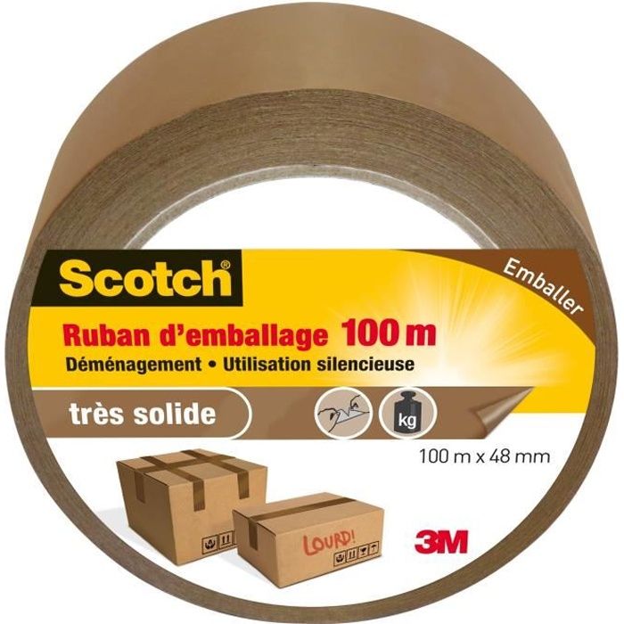 Scotch - Scotch Ruban adhésif d'emballage 3739, 50 mm x 66 m, marron () -  Adhésif d'emballage - Rue du Commerce