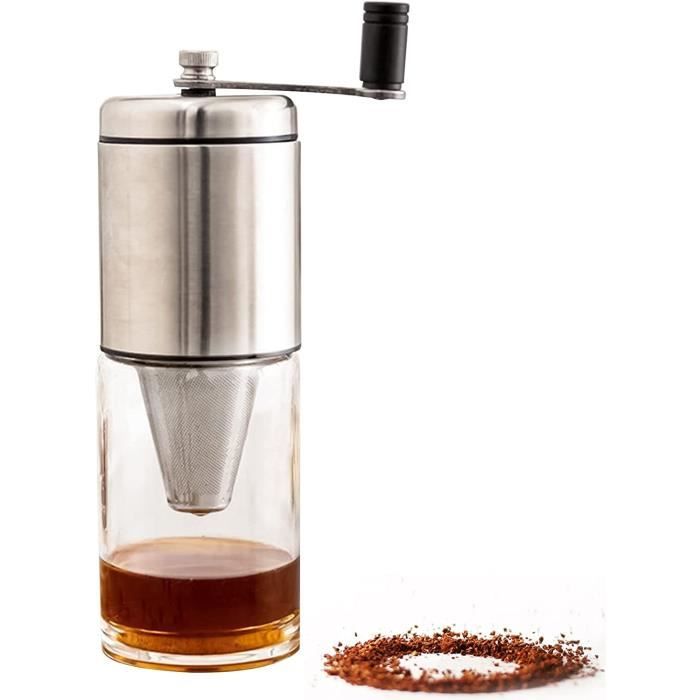 Moulin à Café Manuel B.PRIME - Broyeur Céramique Réglable - Acier Inoxydable - Design Compact Voyage