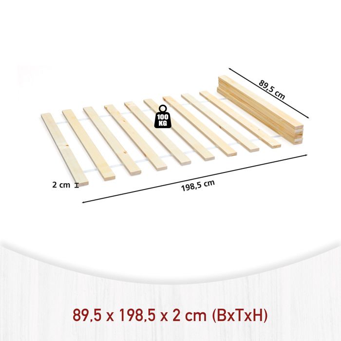 Inter Link Sommier à lattes pour lit individuel 90cm Inter Link Sommier à lattes pour lit individuel 90cm