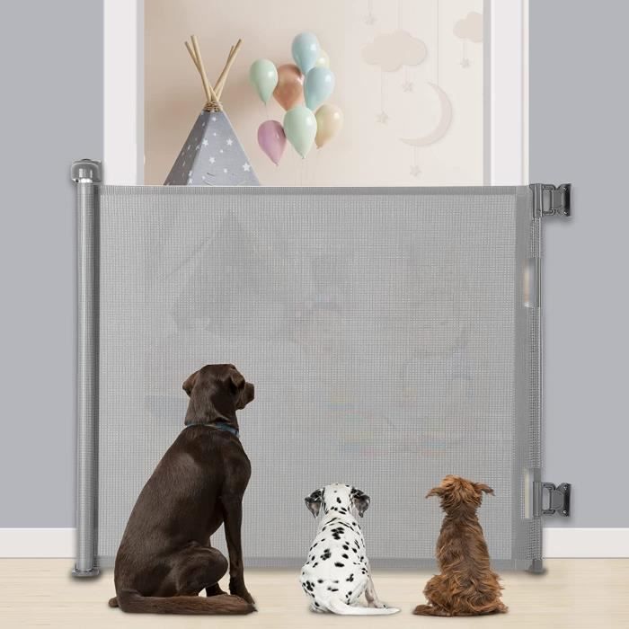 Barrière Bébé & Chien Rétractable – Installation Facile Sans Perçage – Pour Escaliers, Cheminées, Terrasses