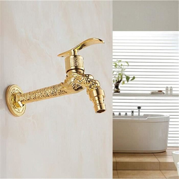 Pour Machine À Laver Dorée De Lavabo Mural Simple