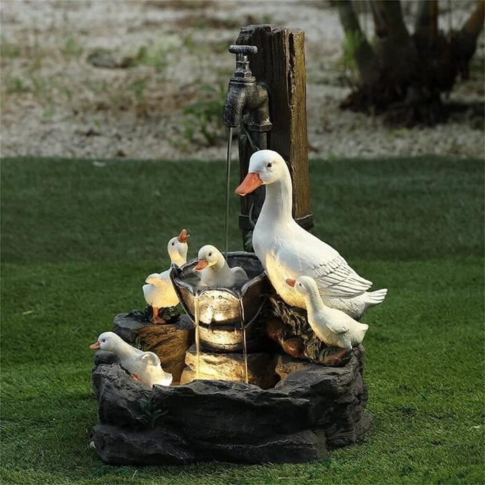 AMUR Fontaine Jardin Fée Des Fleurs – Lumière LED, 230V, Décorative Intérieur/Extérieur