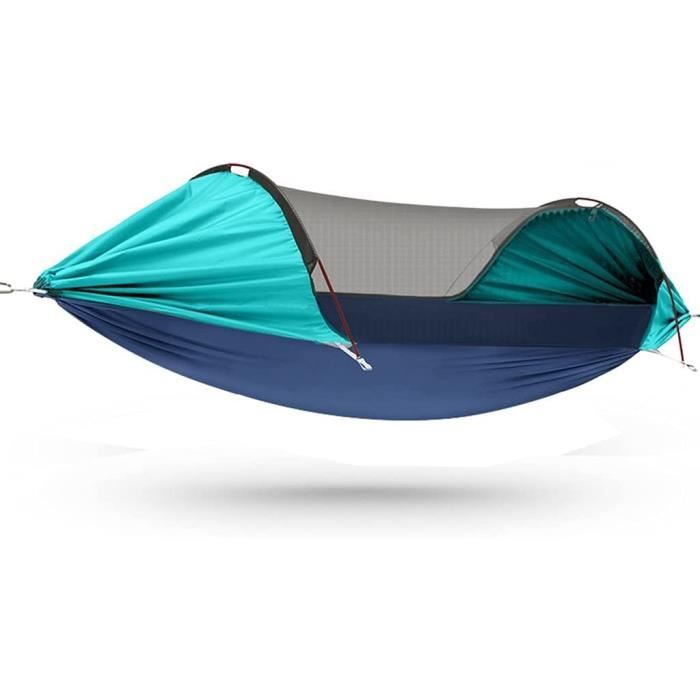 Hamac de camping en plein air avec moustiquaire et mouche de pluie