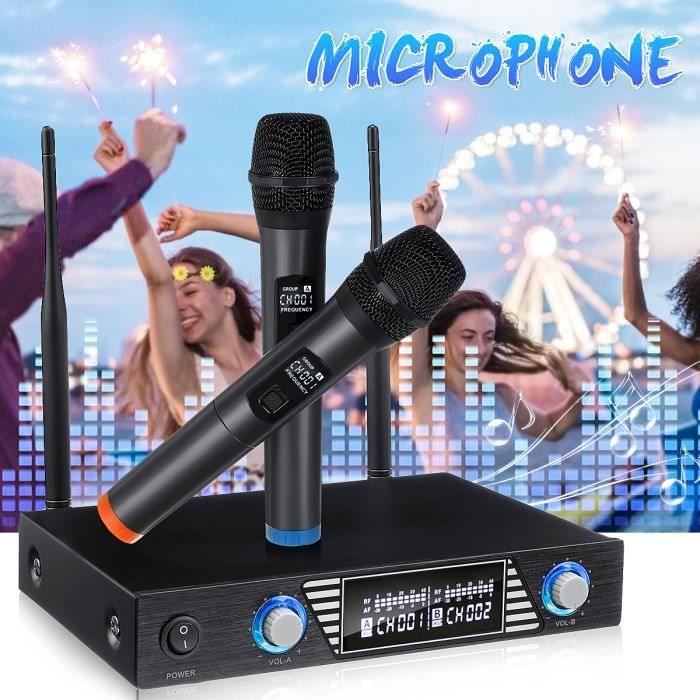 Kit Système Microphone Karaoke Récepteur Sans Fil Pour Chant KTV Stéréo DJ  Spectacle Soirée 80db 220V - Cdiscount TV Son Photo