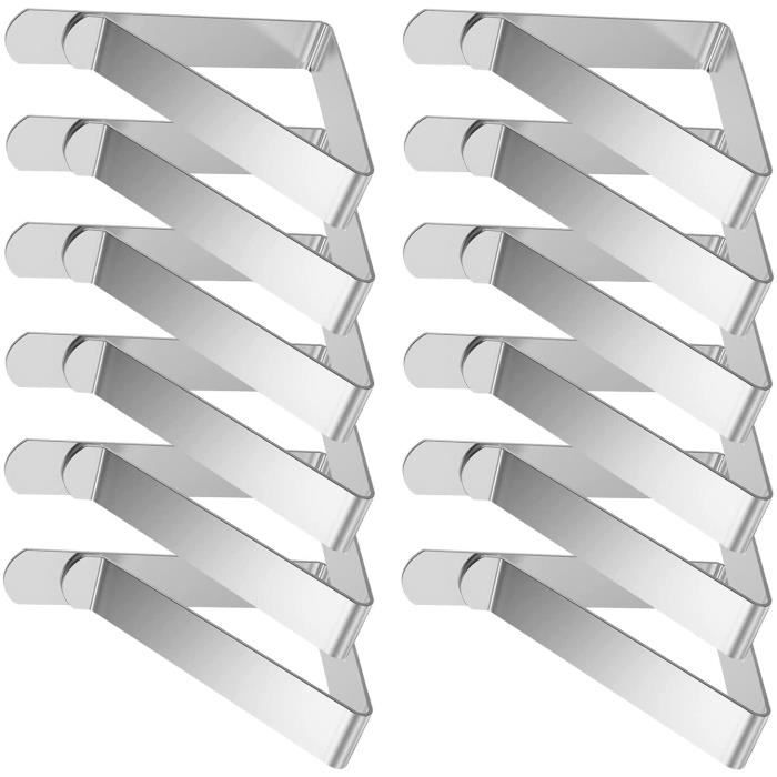 Lot De 4 Pinces à Nappe En Acier Inoxydable - Pour Tables Jusqu'à 4.5 Cm D'épaisseur - Pour Mariage, Pique-nique, événement