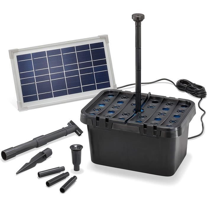 Pompe à Eau Solaire 8W Avec Filtre - Aérateur Pour Bassin, étang, Aquarium - Fonctionne à L'énergie Solaire