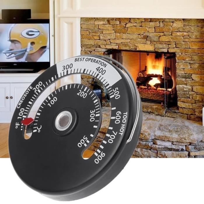 Hermomètre magnétique pour poêle à bois, chauffage, thermomètre, cheminée,  ventilateur, poêle avec sonde, sen