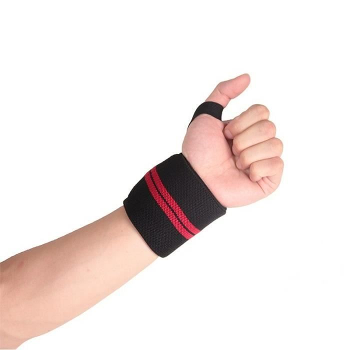 Protège-poignet,1 paire de bracelets de poignet de Sport, Support de poignet,  pour la musculation, l'entraînement - Black and Red - Achat / Vente 1 paire  de bracelets de poigne - Cdiscount