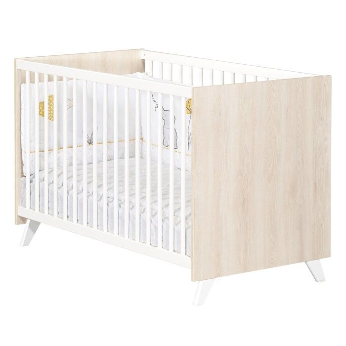Lit bébé en bois BABY PRICE - Scandi gris - 120x60 - Sommier réglable - Lit bébé en bois BABY PRICE - Scandi gris - 120x60 - Sommier réglable -