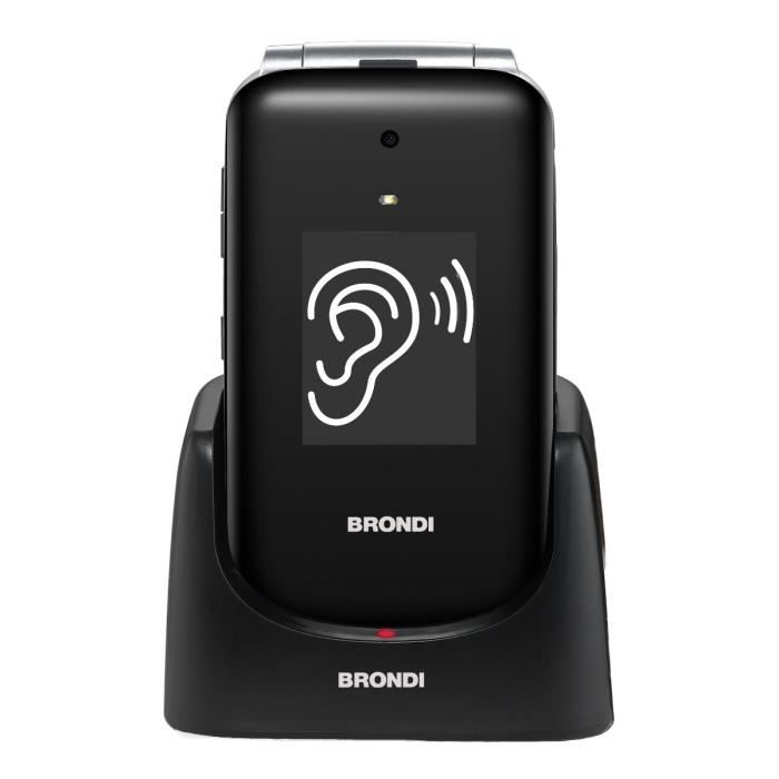 Téléphone portable BRONDI Amico Supervoice - Clapet - Double SIM - 2,8' - 1,3 MP - 800 mAh - Noir