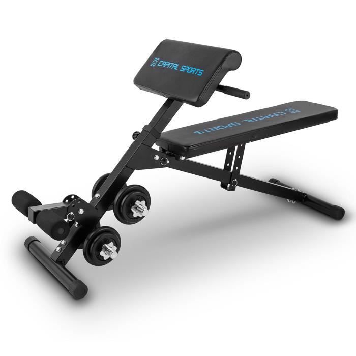 Capital Sports Sit'n Curl Banc de musculation multifonction + set d