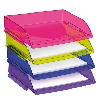 Corbeille à Courrier CepPro Happy - Plateau Rose Indien 34,5 X 26 X 6,4 Cm - Pour Bureau, Rangement Courrier