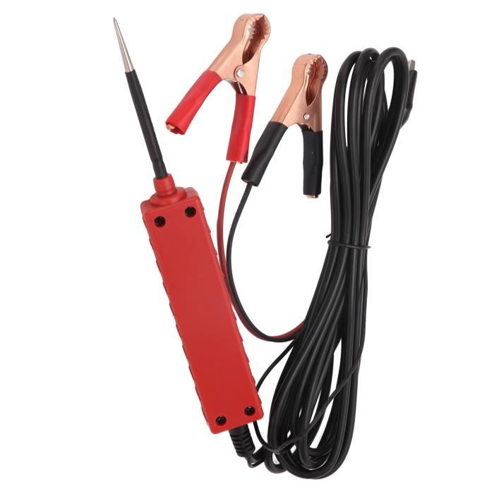 Testeur De Circuit électrique 6-24V DC Pour Voiture - Vérifie Continuité, Polarité, Tension - Avec Sonde Et Pince Crocodile