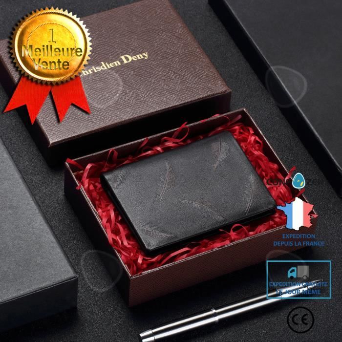 Portefeuille En Cuir PU Colley - Grande Capacité, 8 Emplacements Cartes, Zip - 20x10 Cm - Homme Femme