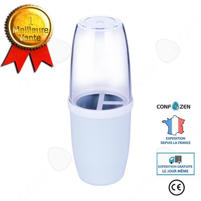 Étui De Voyage Pour Brosse à Dents - Boîte De Rangement Salle De Bain Gris Clair, Plastique