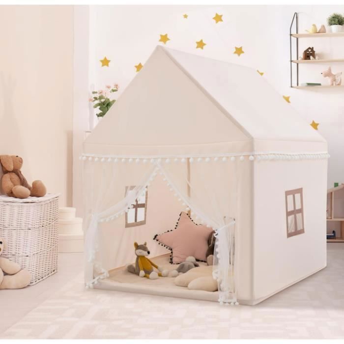 DREAMADE Tente Enfant 105x120x140CM Cabane Enfant Portatif avec Moustiquaire & Fenêtre Maillée, Chateau pour Garçons Filles Bébé - Jeux - Jouets DREAMADE Tente Enfant 105x120x140CM Cabane Enfant Portatif avec Moustiquaire & Fenêtre Maillée, Chateau pour Garçons Filles Bébé - Jeux - Jouets