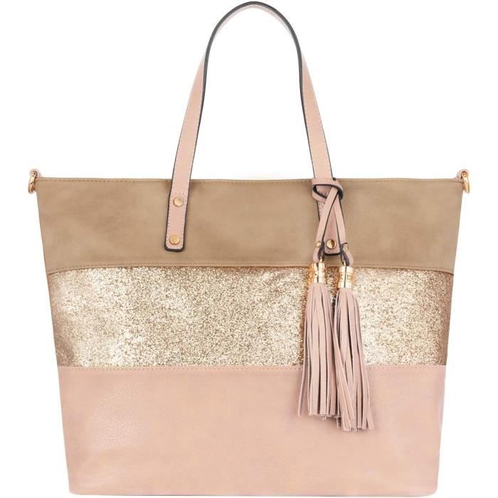 VINBAGGE Sac A Main Femme En PU Sac Fourre Tout Femme Ensemble Petit Sac D'épaule Sac Bandoulière Cabas Sacs Portés Main De 2 Pièces, Brun, 37 Centimers, Rétro