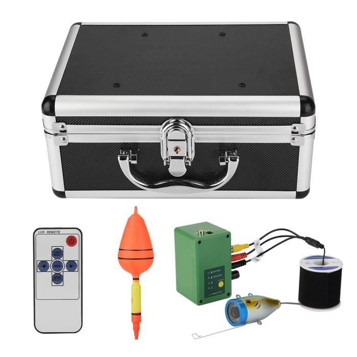 Caméra Sous-Marine, Enregistreur DVR 9 pouces 20/50/100m caméra vidéo de pêche sous-marine détecteur de poisson IP68 étanche 38 LED caméra rotative à 360 degrés(100m