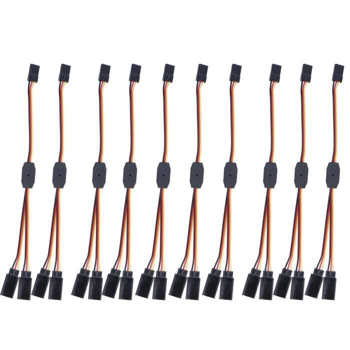 EJ.life Câble servo 10 Pcs Servo Splitter Câble PVC Isolant Flexible