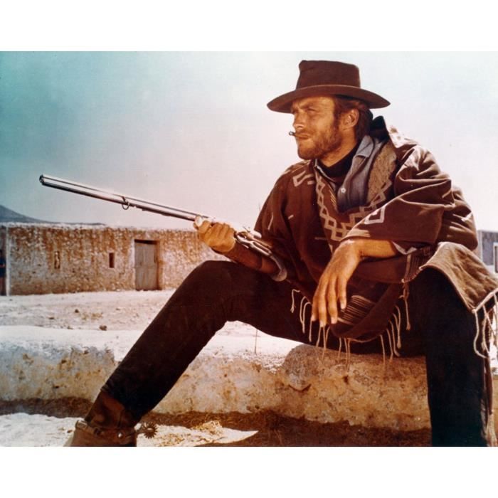 Plaque métal Western Clint Eastwood John Wayne Lee Van Cleef - 30 x 20 cm - Vendu