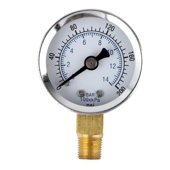 Manomètre Pression 0-6 Bar - 1/4 NPT Montage Latéral Pour Air/eau/carburant
