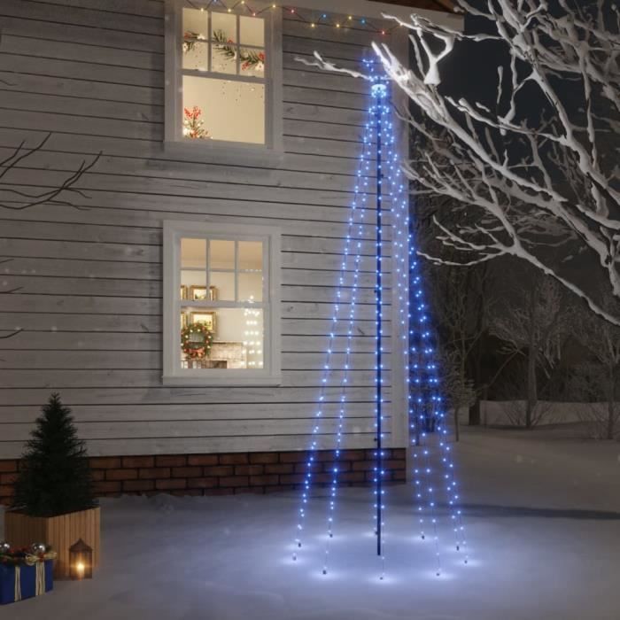 LES Sapin de Noël avec piquet Bleu 310 LED 300 cm - Cdiscount Maison