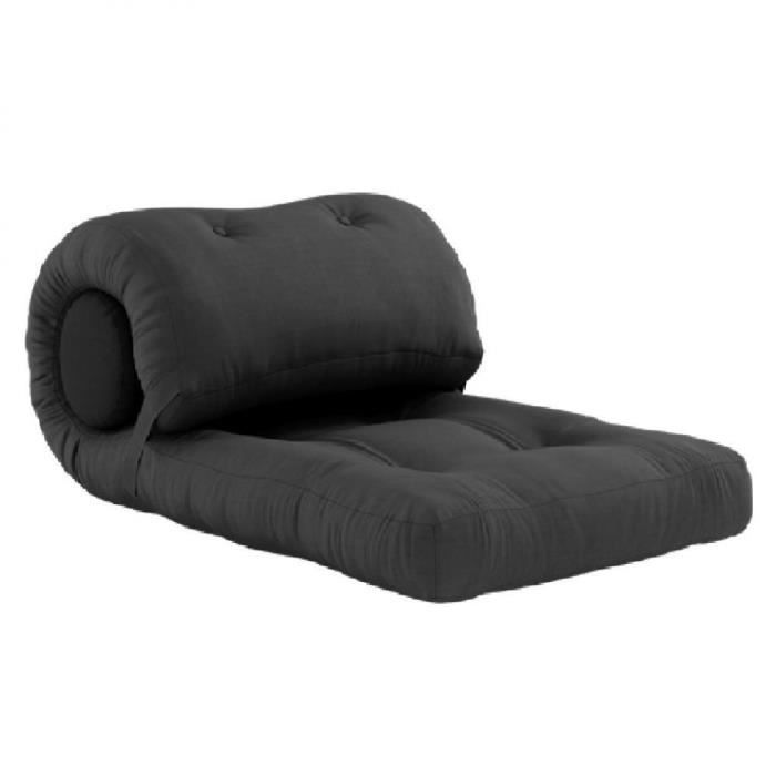 fauteuil futon convertible wrap couleur gris foncé gris tissu inside75
