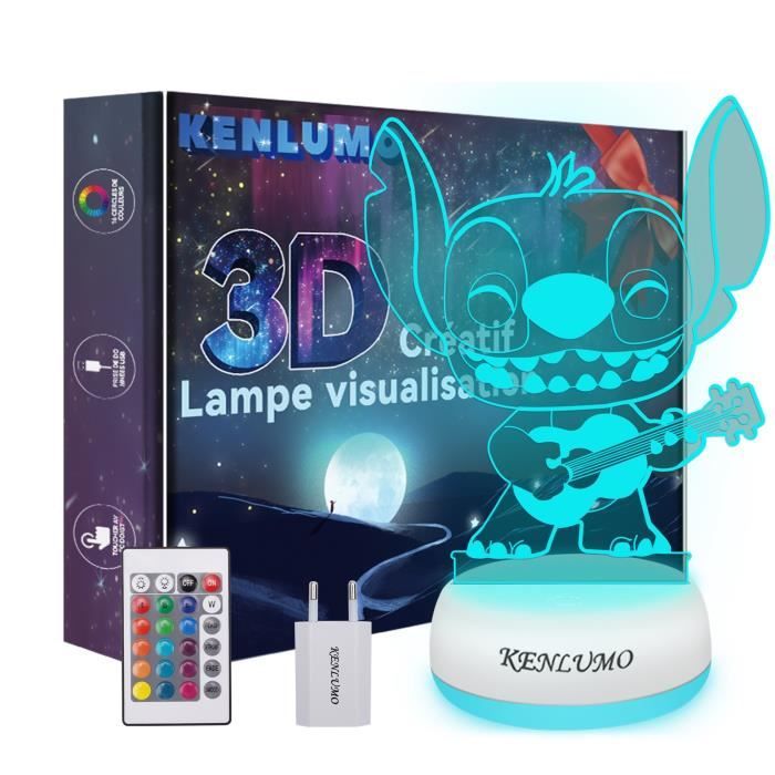 TD® Veilleuse LED 3D pour enfant Lilo Stitch - Lampe de chevet